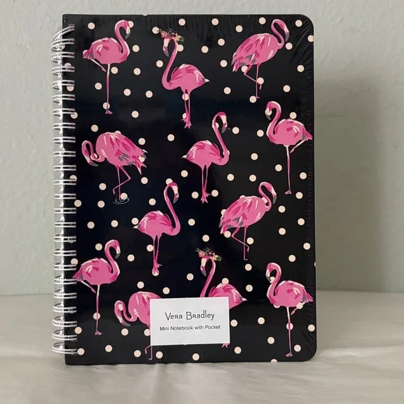 🦩Vera Bradley Pink Flamingo Spiral Notebook with pocket 🦩 NWT 🦩